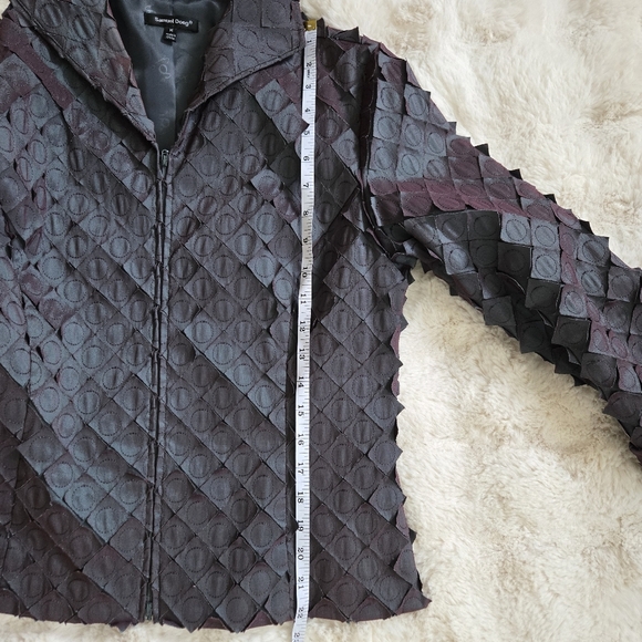 Samuel Dong Women's Geometric Zip-up Jacket Gray/purple Size M - Picture 9 of 9